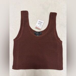 House of Harlow 1960 Chocolate Knit Tank Top